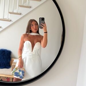 Orellia Strapless Suiting Mini Dress - Ivory M